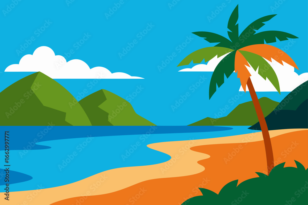 Fototapeta premium palm trees on the beach