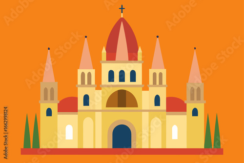 vector illustration of church