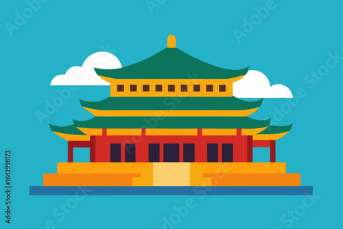 vector illustration of temple
