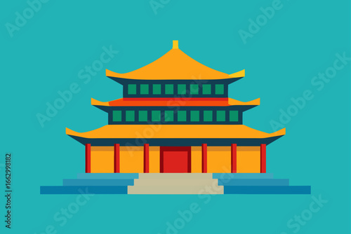 vector illustration of a pagoda