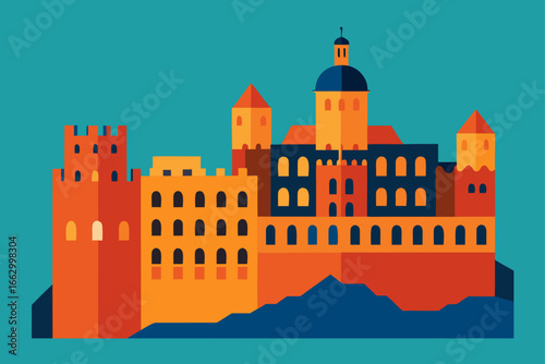 vector illustration of a castle