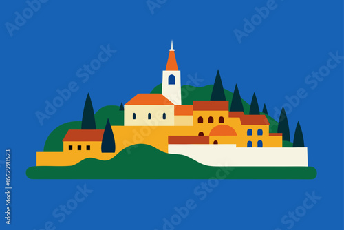 vector illustration of castle