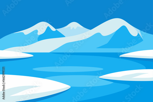 winter landscape with mountains