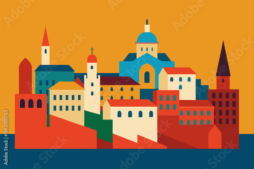 vector illustration of castle