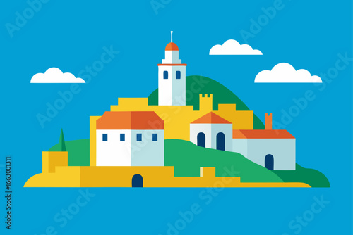 vector illustration of castle