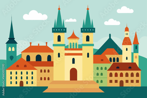 vector illustration of castle