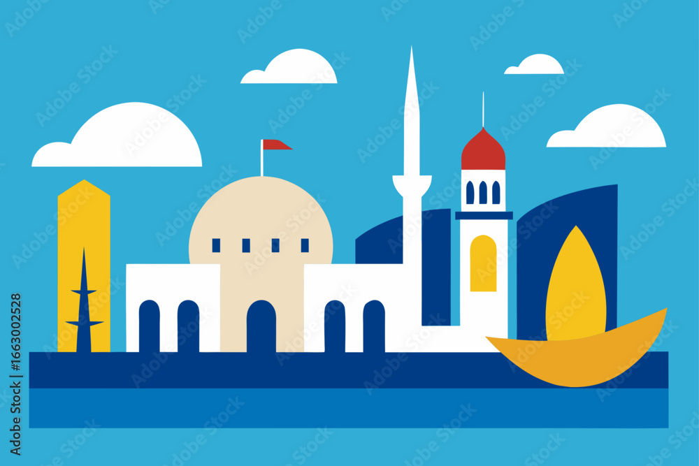 Fototapeta premium vector illustration of mosque