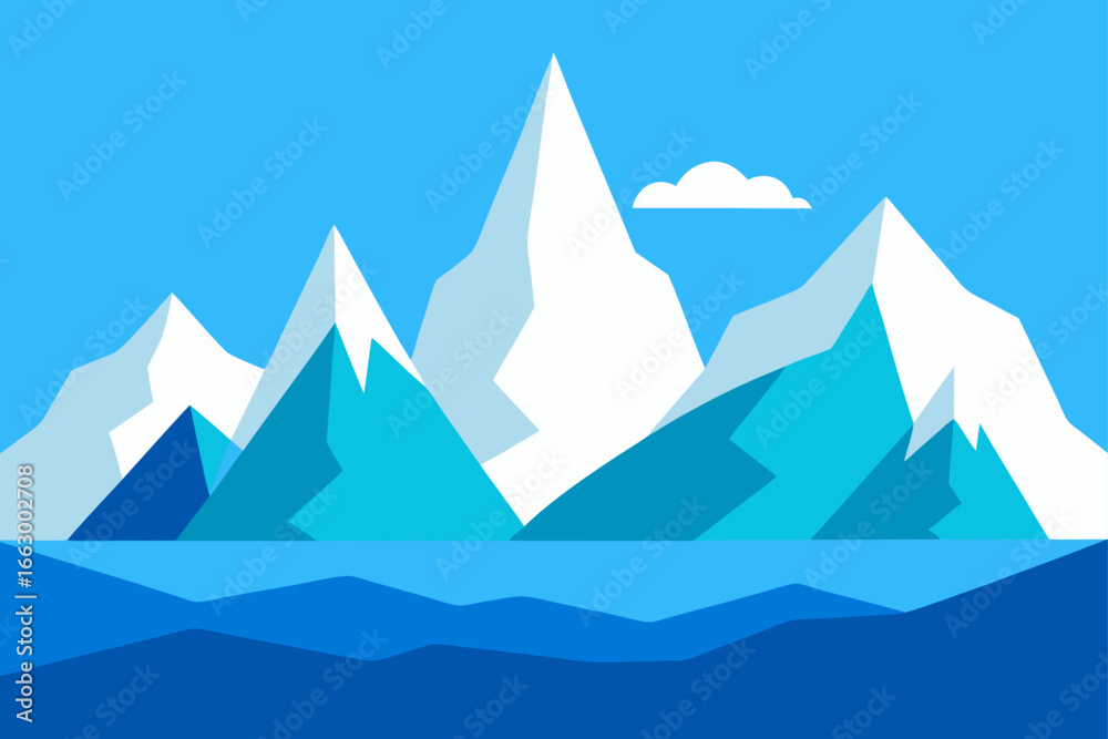 Fototapeta premium vector illustration of a mountain landscape
