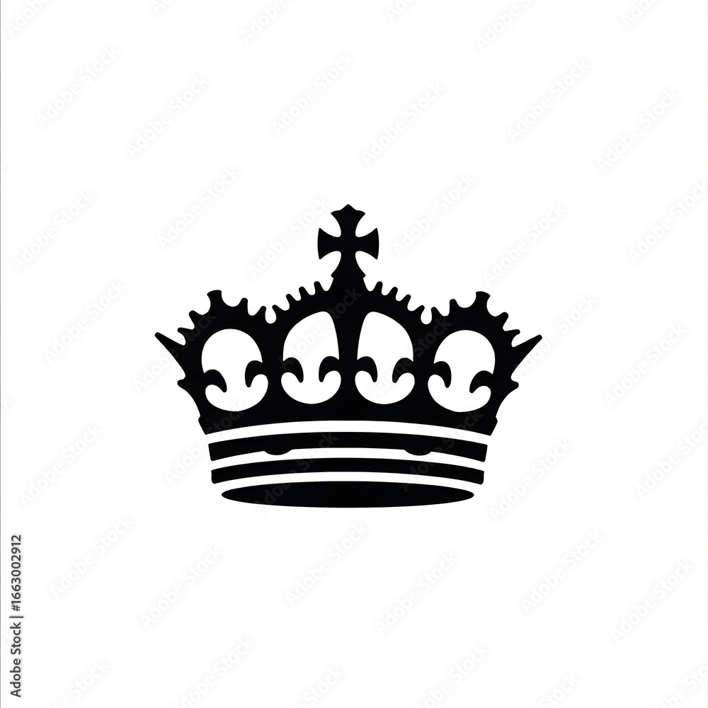 Fototapeta premium Black Silhouette Royal Crown Icon