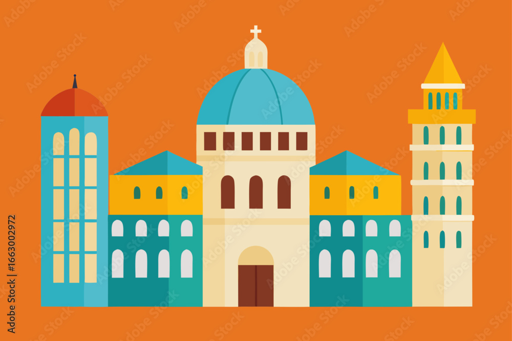 Naklejka premium vector illustration of a building