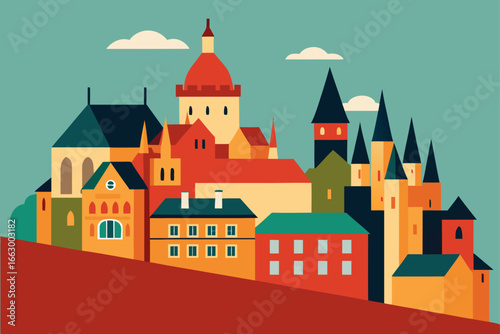 vector illustration of a castle