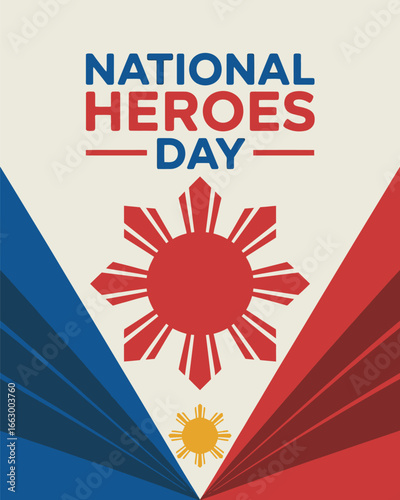 National Heroes Day with Philippine Flag and Sun Emblem