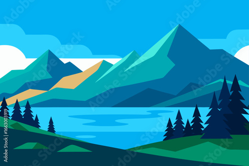 mountain landscape with mountains