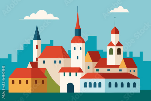 vector illustration of castle