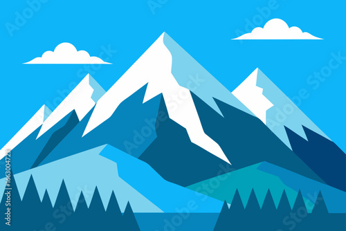 vector illustration of mountain landscape