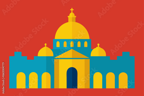 vector illustration of a temple