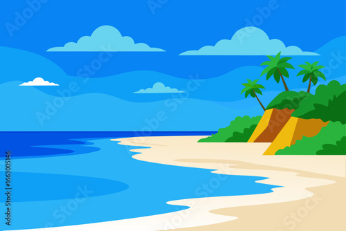 tropical island with palm trees