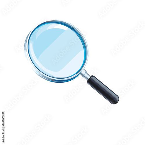 A close-up of a magnifying glass, symbolizing investigation and discovery.