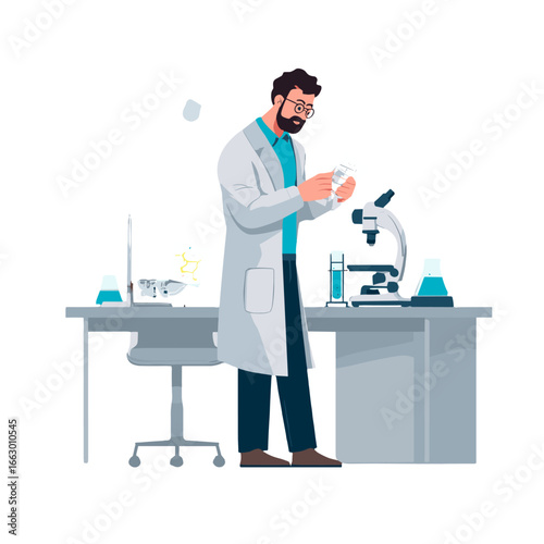 A scientist in a lab is conducting an experiment.