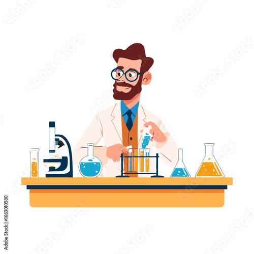 A scientist diligently conducts an experiment in a lab.