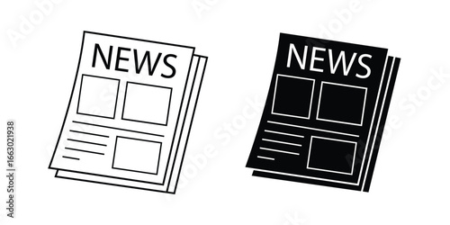 Newspaper icon vector. press symbol. 