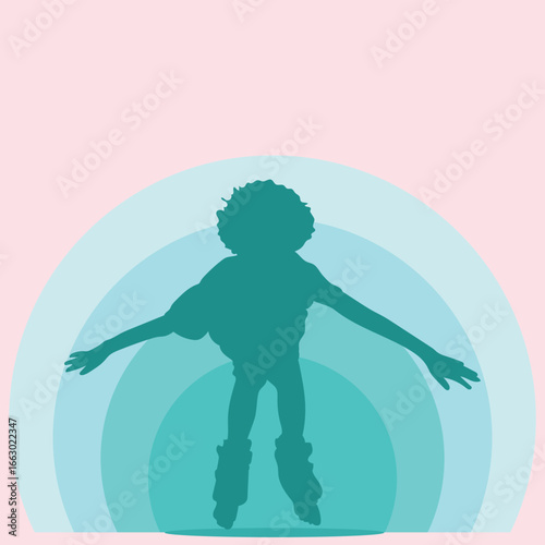10-11 years, activity, african-american people, baby, black, boy, boys, child, childhood, children, design, fun, group, hobbies, ice skates, illustration, inline skate, kid, learning, leisure activity