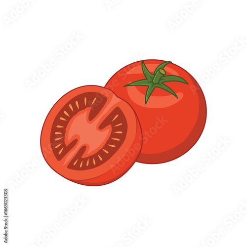 Fresh tomato. Vegetable vector design
