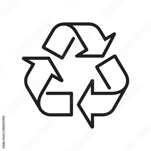 Minimalist Recycling Symbol for Eco Conscious Designs A Clean and Simple Icon Representing Sustainability and Environmental Responsibility In Vector Format