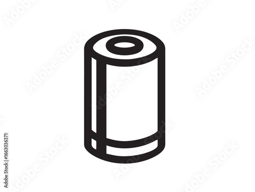 Minimalist AAA Rechargeable Battery Icon in Clean Vector Line Art