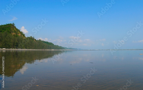 Indian Ocean beach in Bangladesh. The longest beach in the world is the city of Cox's Bazaar