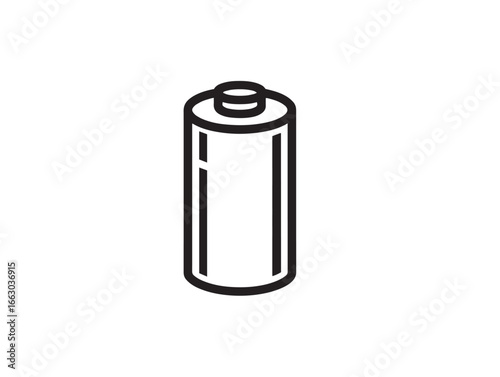 Sleek Technical Illustration of a Modern AAA Rechargeable Battery Icon
