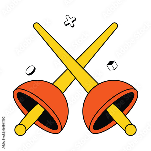 Fencing Flat Illustration. EPS 10 File 