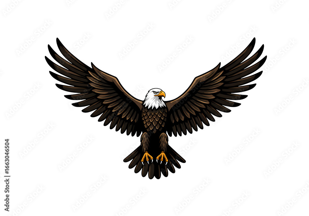 Obraz premium Majestic Bald Eagle in Flight Powerful Symbol of Freedom and Strength on transparent background