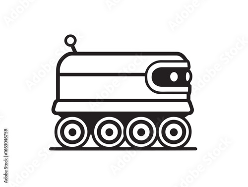 Clean Autonomous Delivery Robot Icon Smart Delivery Design