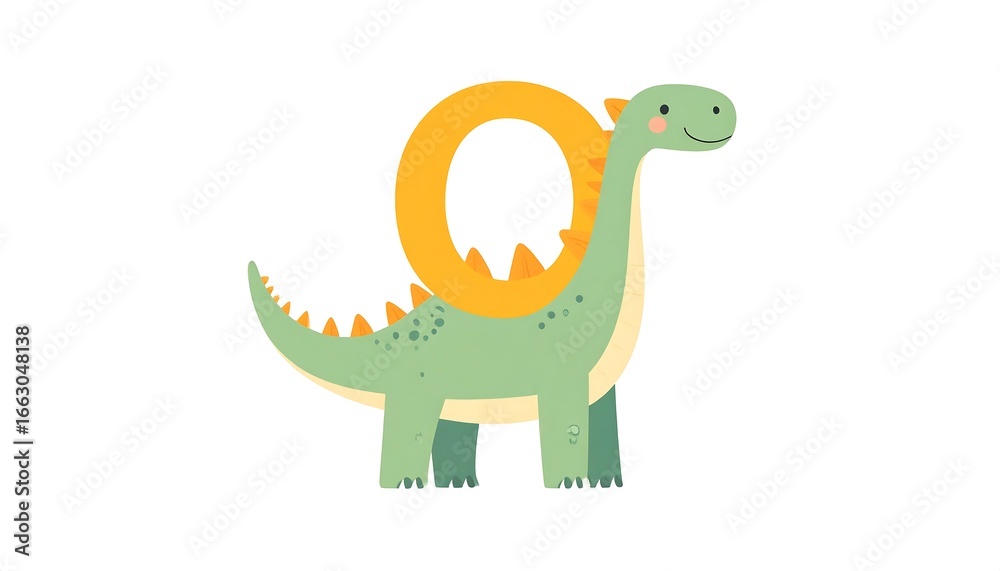 Fototapeta premium Cute dinosaur letter O (1)