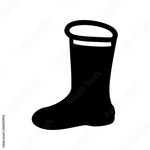 Monochrome rain boot illustration useful for weather or outdoor activities concepts