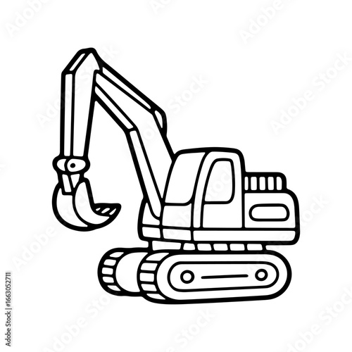 Excavator working on construction site during daylight hours with busy machinery and ongoing projects