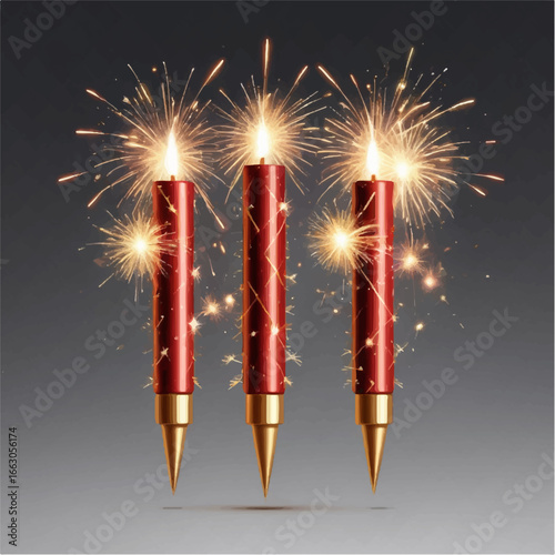 Traditional Festival Fireworks and Handheld Sparklers – High-Quality Artwork