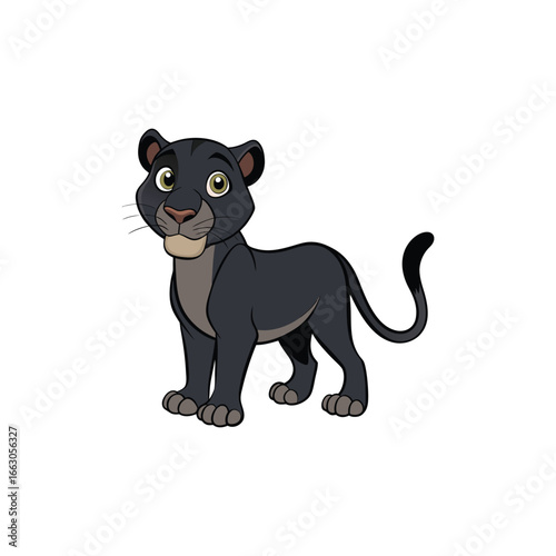 Black panther on a white background