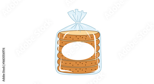 Freshly baked round bread slices packaged for your convenience