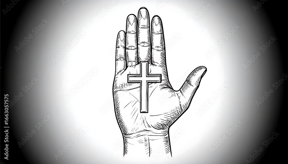 Obraz premium Hand with a cross