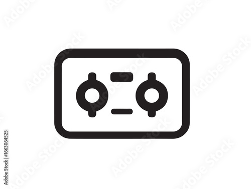 Clean Vector Line Art Depiction of Control Relay Icon
