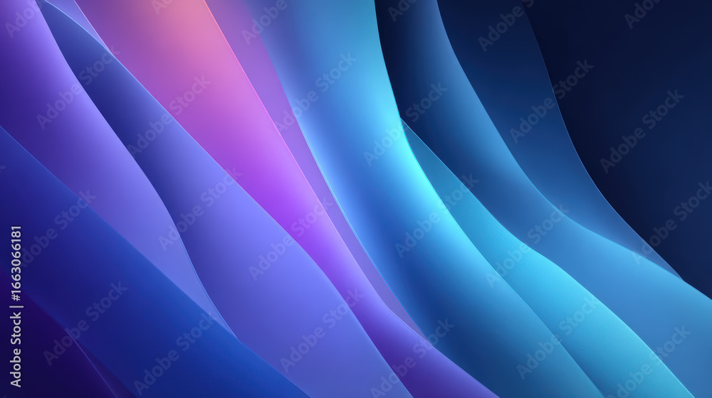 Fototapeta premium Abstract Gradient Background with Wavy Layers in Blue, Purple, and Pink - Modern Design for Wallpaper, Presentation, or Graphic Element