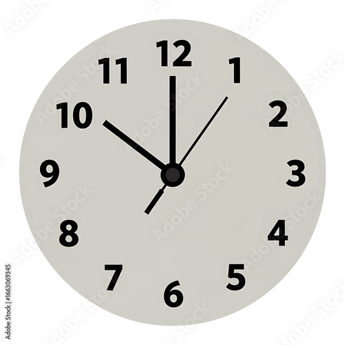 Analog clock showing 10:01, with hour and minute hands on a white background.