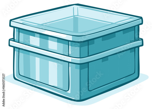 Stackable Storage Containers Cartoon Illustration For Organization, Supplies and Household Goods