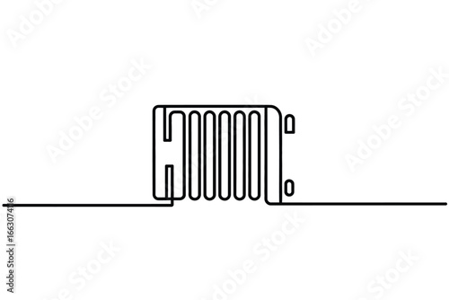 Minimalist single line drawing of a radiator