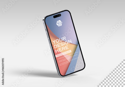 Modern Mobile Phone Isolated On White background Mockup