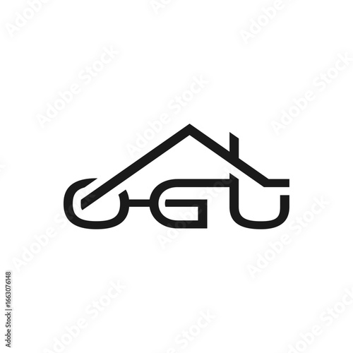 letter OGU real estate logo unique
