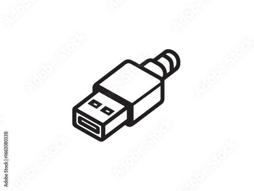 High Quality Ethernet to USB Adapter Icon in Elegant Vector Drawing