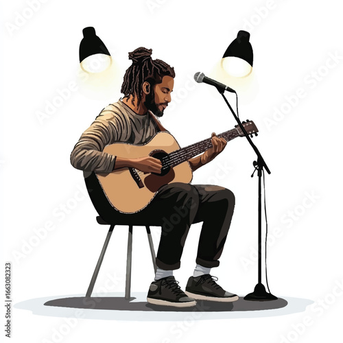 a musician with guitar